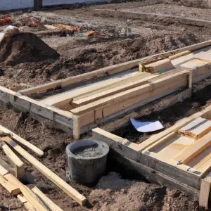 Porównanie czerwonego pustaka ceramicznego i białego gazobetonu na palecie na placu budowy.