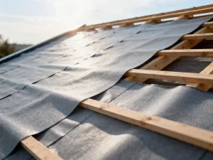Porównanie czerwonych pustaków ceramicznych i szarych bloczków betonowych na placu budowy w świetle wschodzącego słońca.