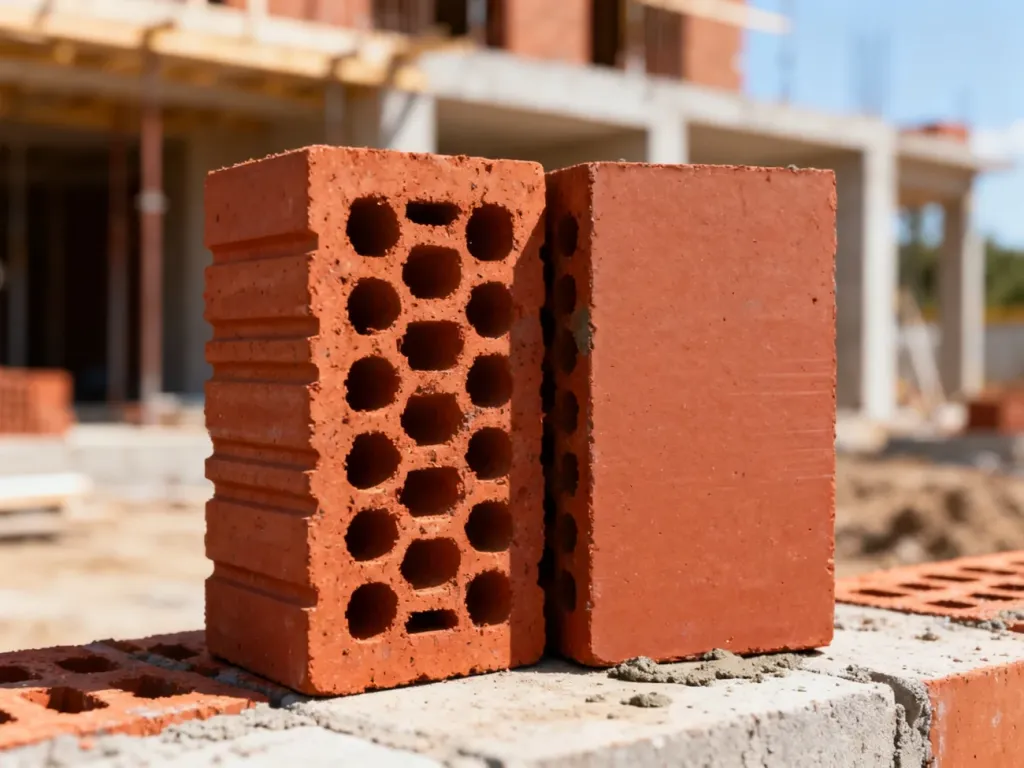 Porównanie pustaków ceramicznych Porotherm: tradycyjnego typu P+W oraz wersji Dryfix do łączenia na klej.
