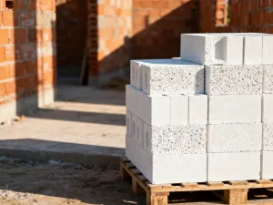 Porównanie szarej pianki akustycznej i żółtej wełny mineralnej w pomieszczeniu w trakcie remontu.
