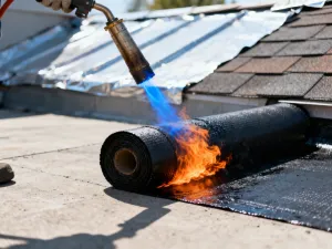 Instalacja ogrzewania podłogowego z rurami PEX i płytami aluminiowymi na drewnianych legarach stropowych.