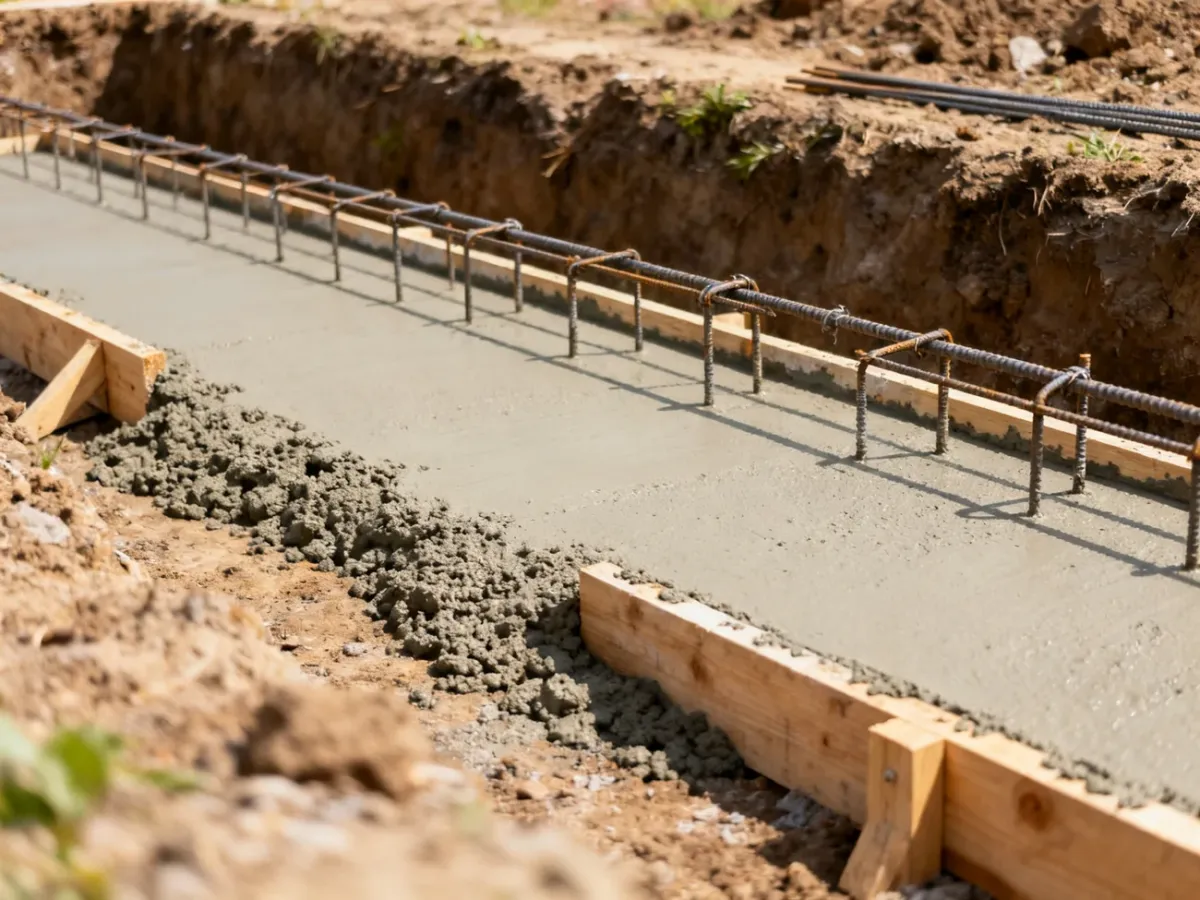 Chudy beton wyrównujący dno wykopu pod ławę fundamentową