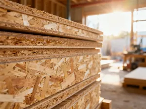 Pracownik budowlany precyzyjnie układa czarną folię fundamentową na betonowej wylewce.